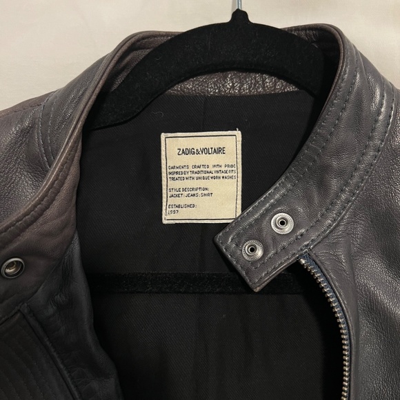 Zadig & Voltaire Grey Leather Jacket - XS - Sheep's Leather - Picture 6 of 10